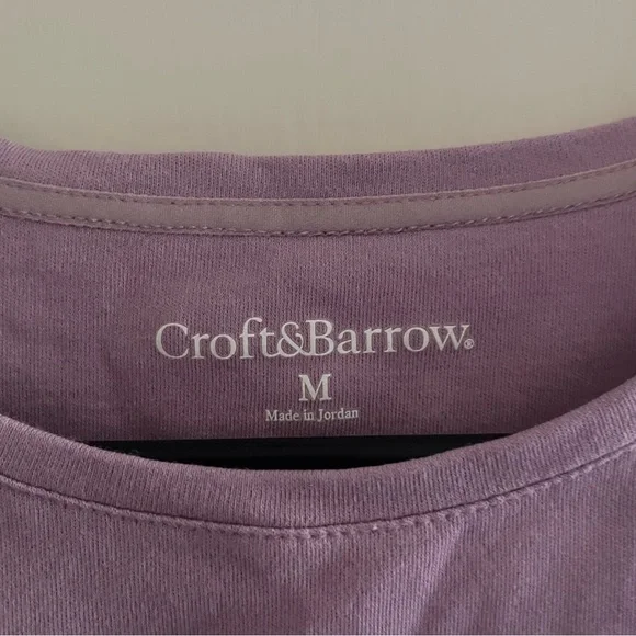 Croft & Barrow Womens Classic Short Sleeve Crew Neck Tee Top Lavender Purple M - Picture 7 of 12